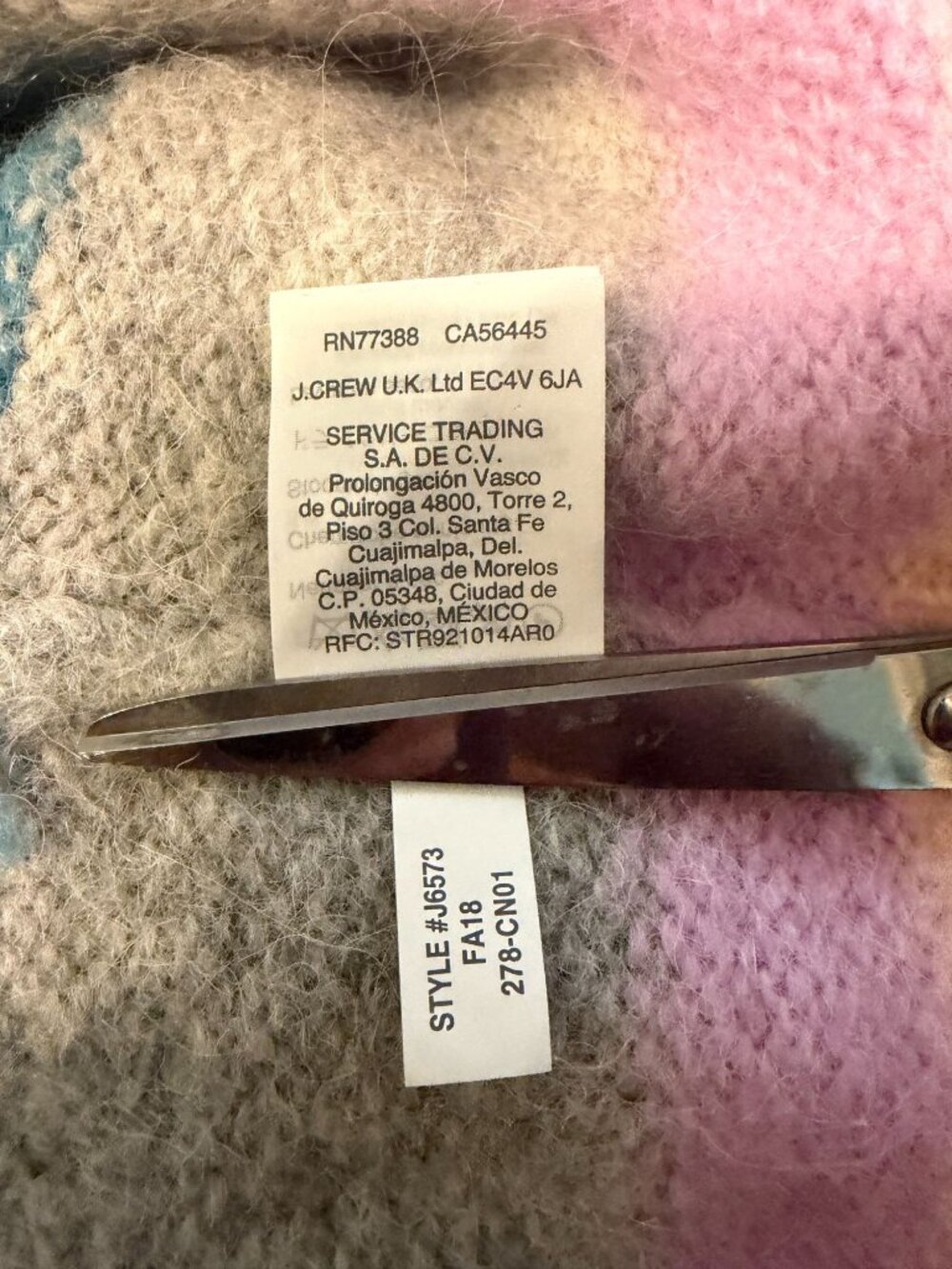 Point Sur Alpaca Blend Sweater S Crew Striped Lightweight ASO Ana de Armas - Picture 8 of 8